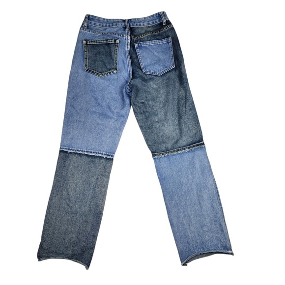 Cali 1850 Jeans Womens Size 3/26 High Rise Dark Two Toned Blue Denim Pants - Picture 2 of 9